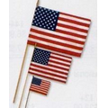 4" x 6" Lightweight Cotton US Stick Flag w/Spear Top on a 10" Dowel